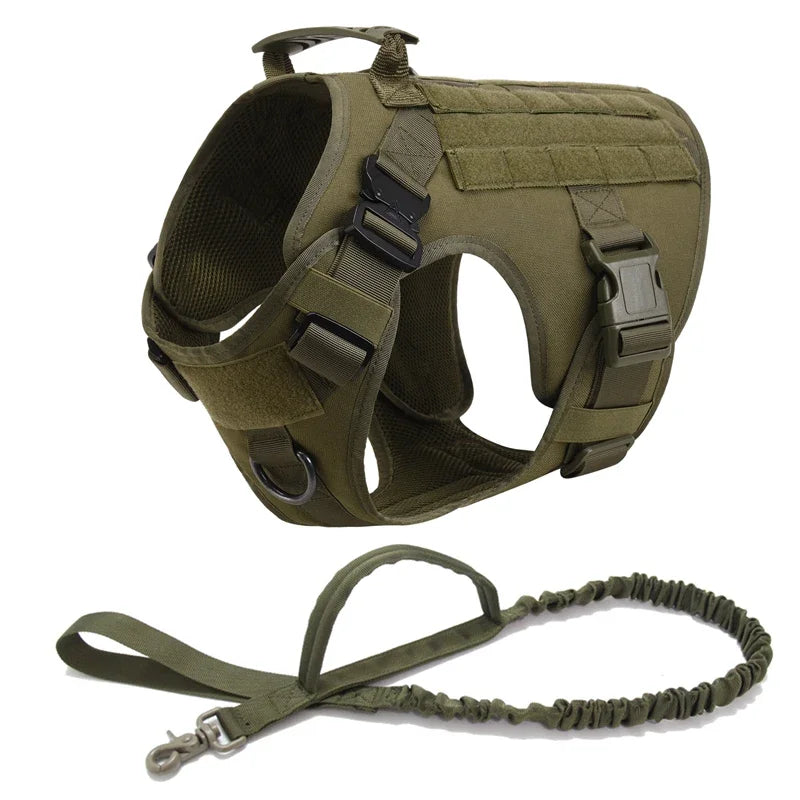 Tactical Dog Harness & Leash Set – Military-Grade Training Vest for All Breeds (German Shepherd, Golden Retriever & More)