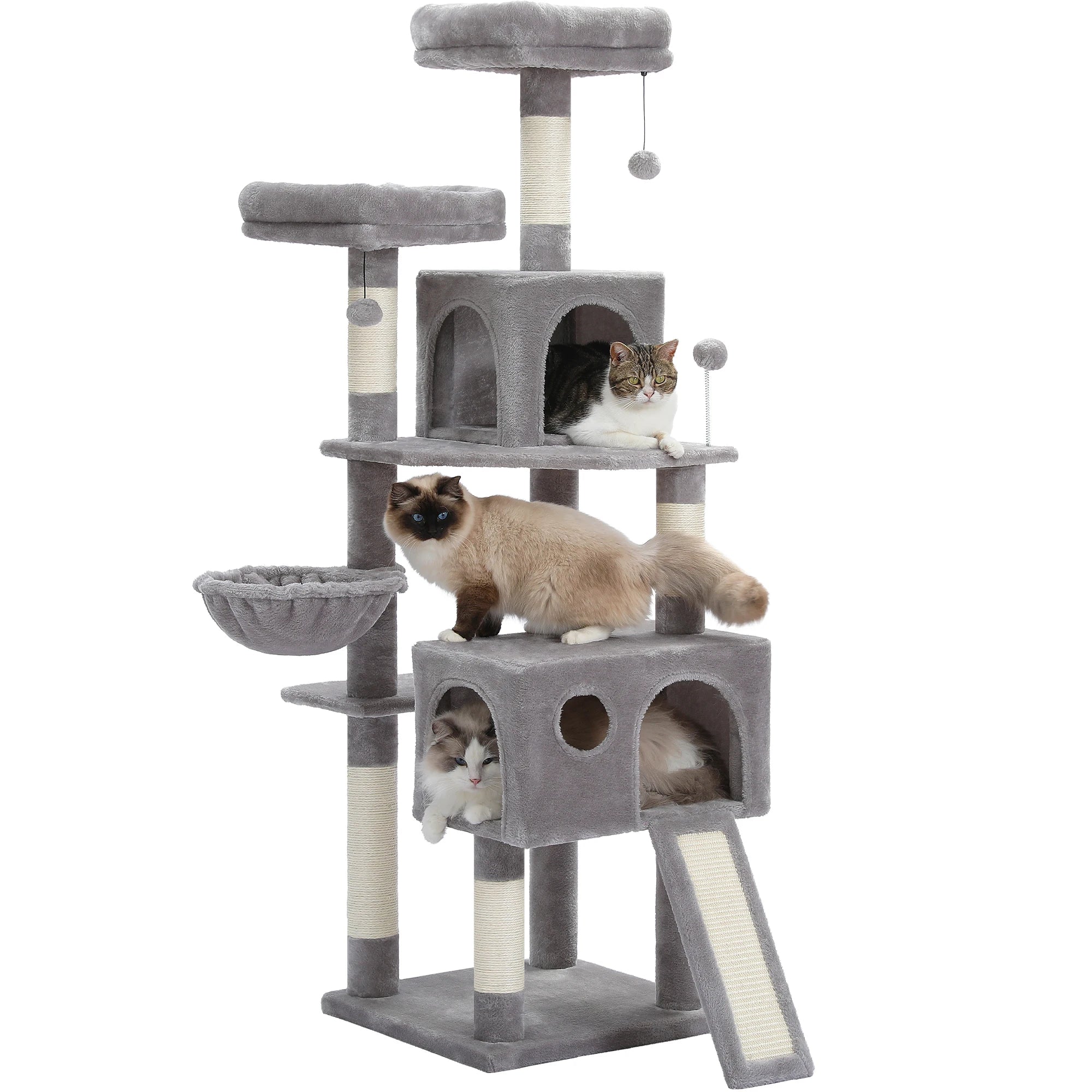 Luxury Cat Tree – Multi-Level Tower with Condos, Hammock & Scratching Posts