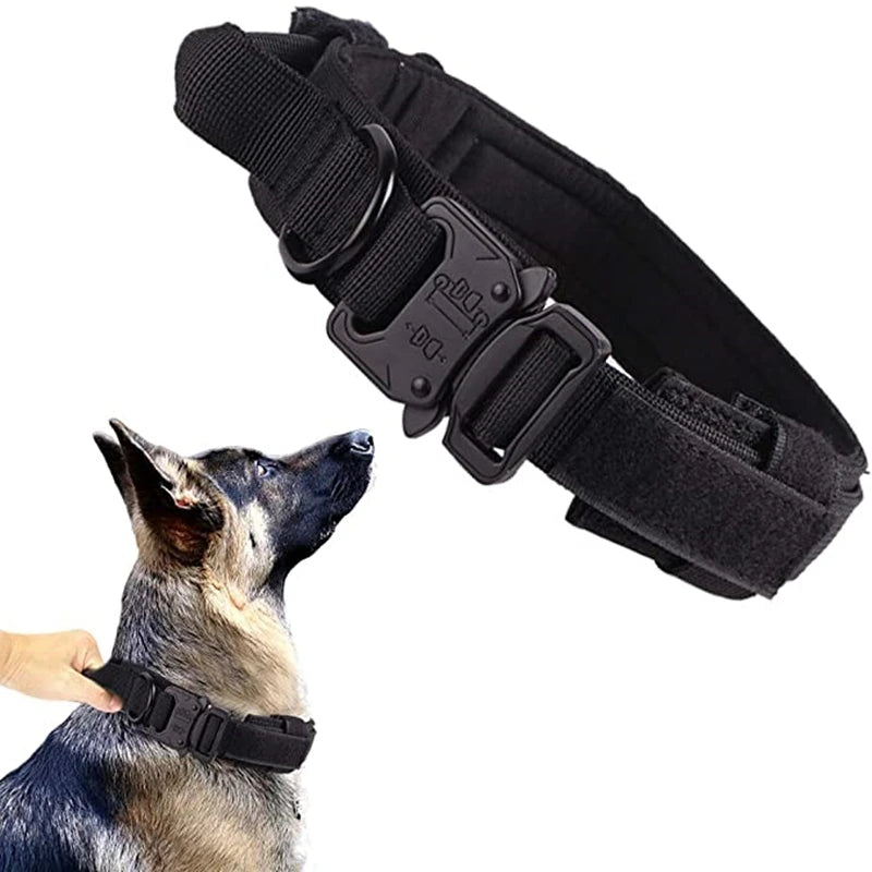 Tactical Dog Collar & Leash Set – Adjustable Military Training Gear for Medium & Large Dogs