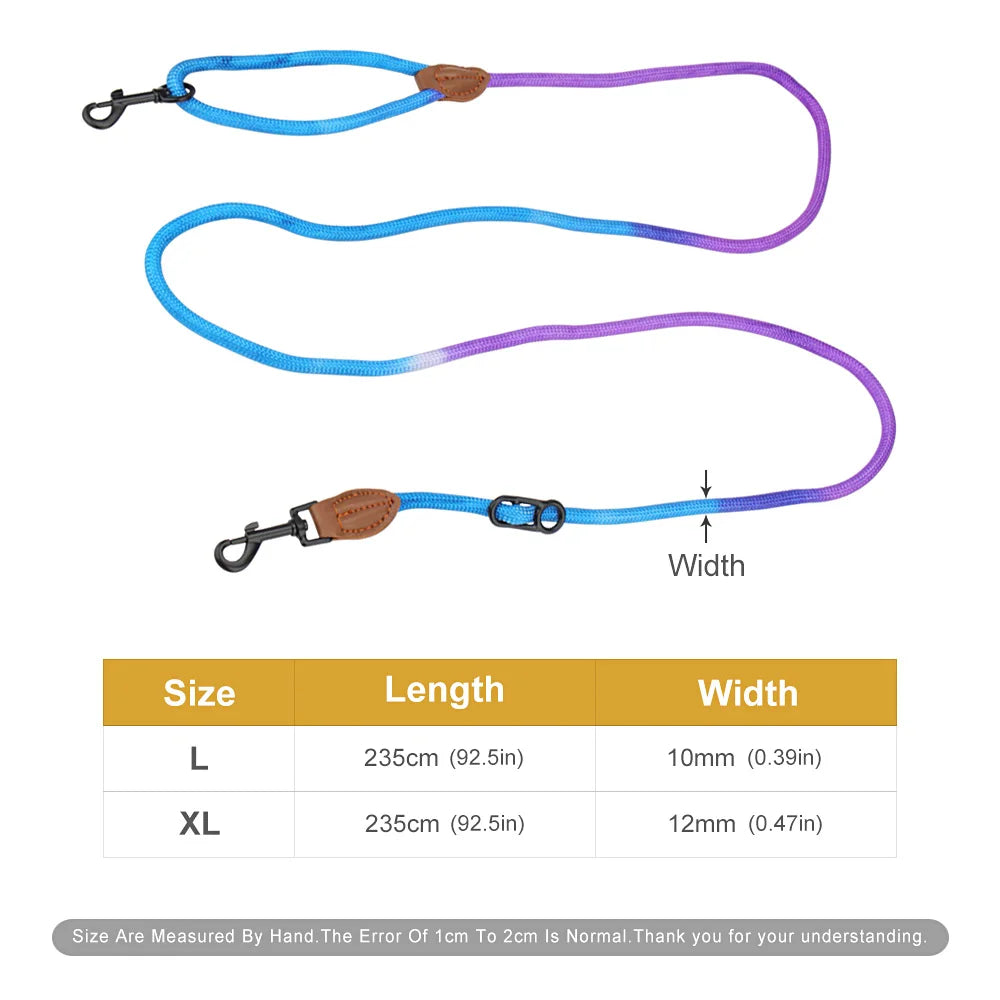 Double Head Crossbody Dog Leash – Training & Walking Rope Lead for Dogs & Cats