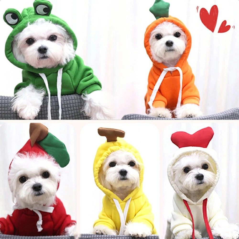 Fall Dog Hoodie – Plush Coat Sweatshirt for Small Dogs & Cats