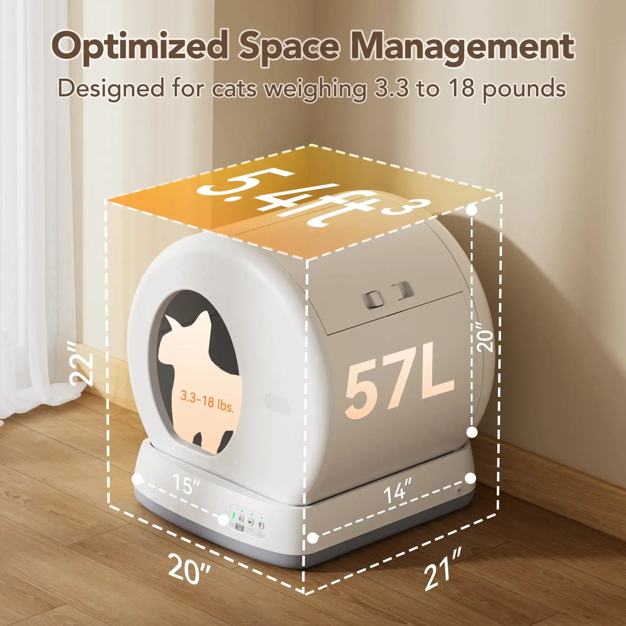 Modern Automatic Cat Litter Box – Self-Cleaning with App Control, Odor Isolation, Safety Sensors & Health Monitoring