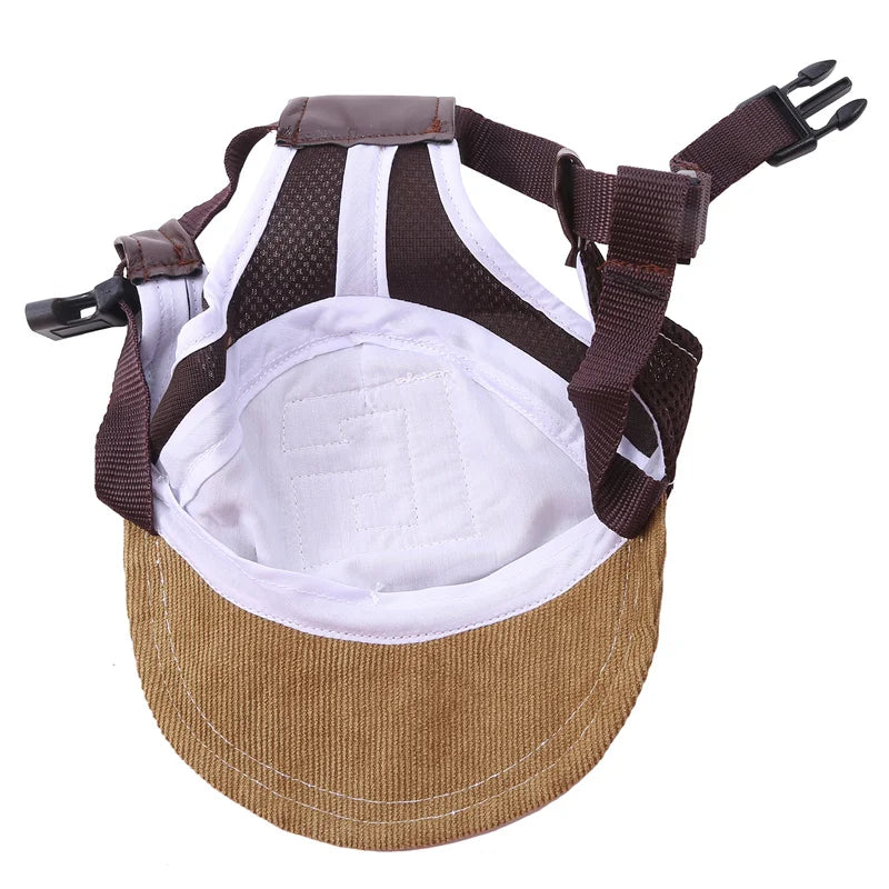 Dog Baseball Cap – Adjustable Outdoor Sunscreen Hat with Ear Holes for Small, Medium & Large Dogs