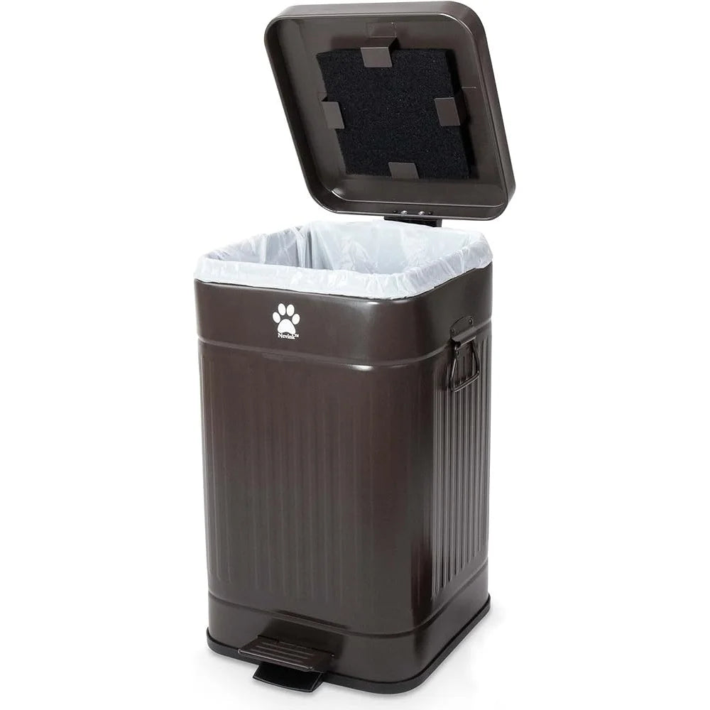 Outdoor Dog Waste Trash Can – 12L Odor-Proof Step-On Container with Lid | Rustproof, Weather-Resistant & Portable