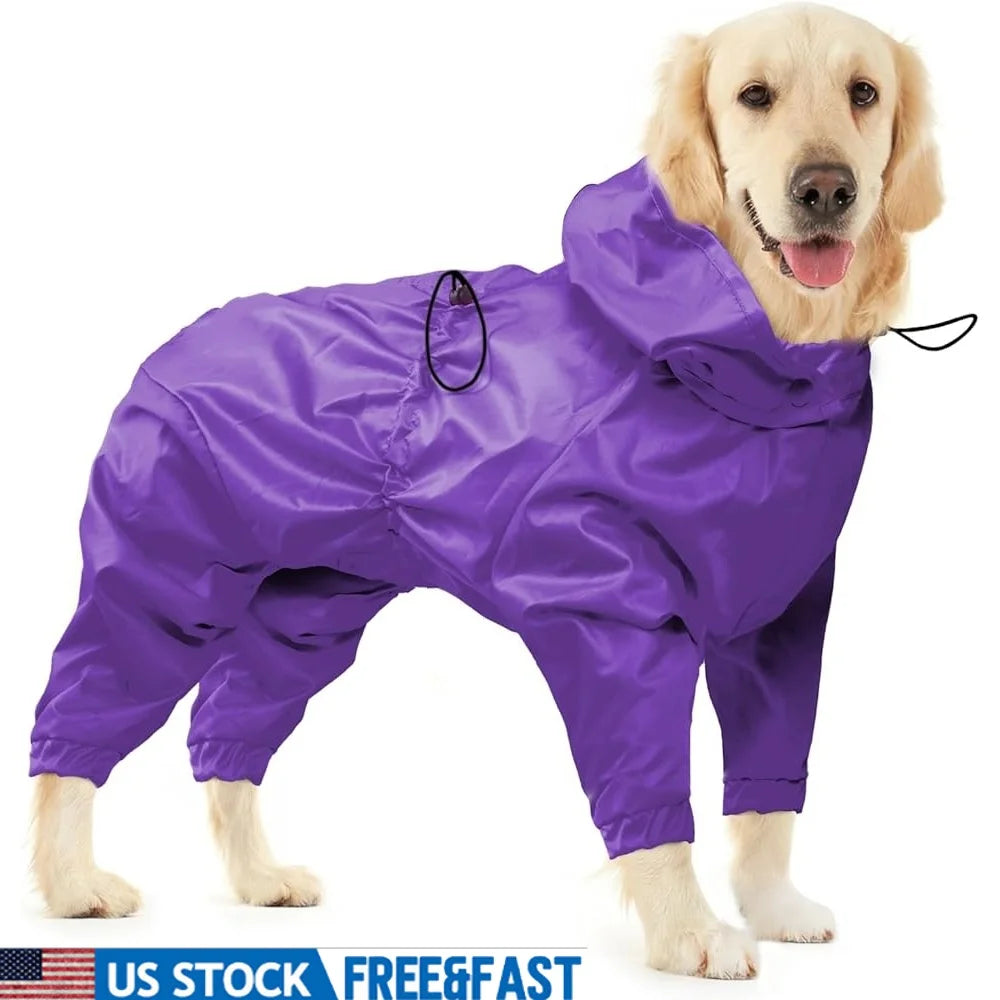 Waterproof Dog Raincoat with Reflective Strips and Leash Hole – Comfortable, Rainproof Jacket for Outdoor Use