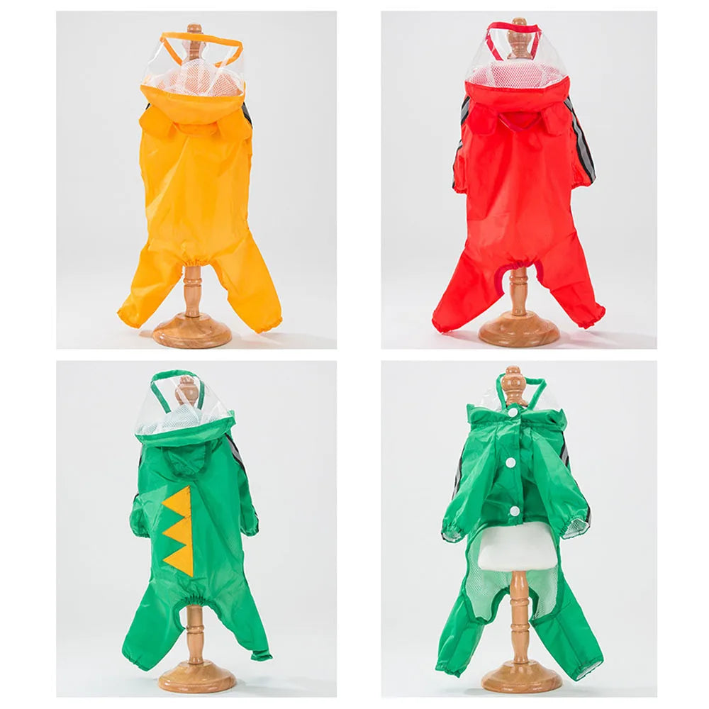 Bear Dog Raincoat – Full Body Waterproof Puppy Jacket with Hood