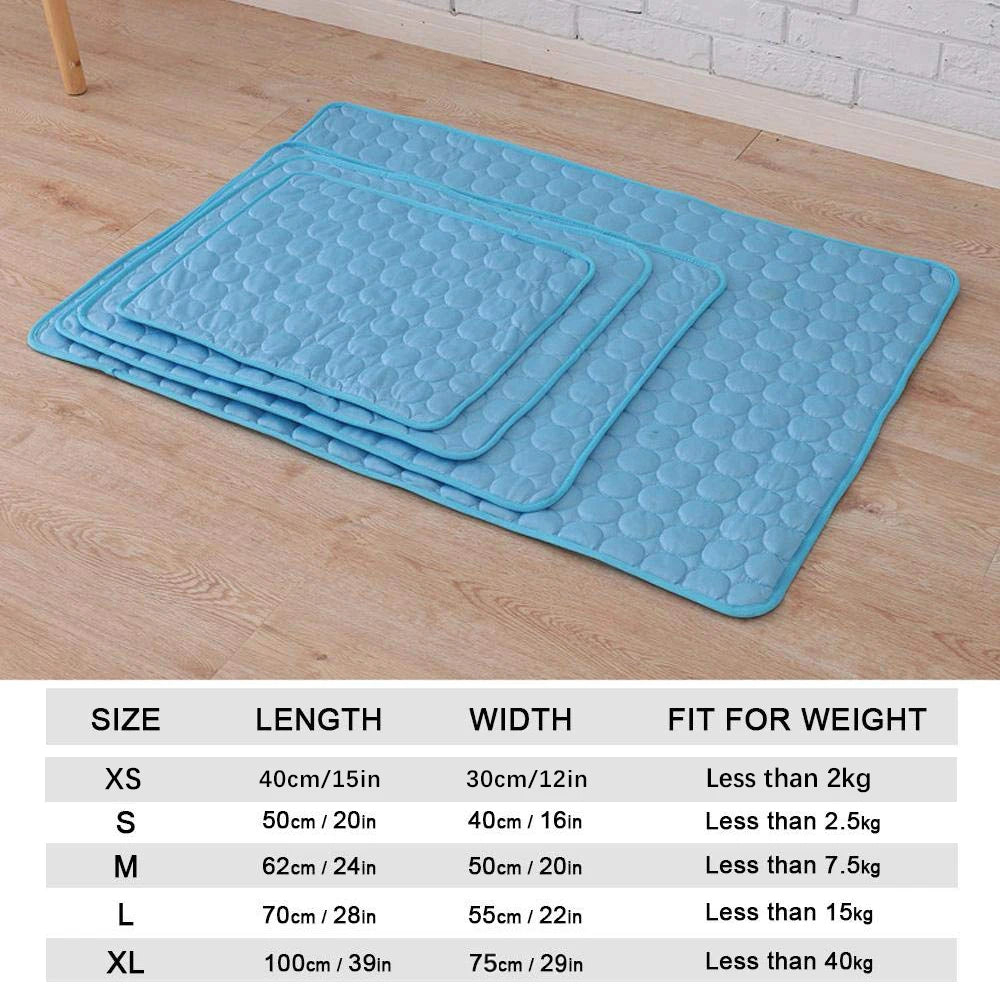 Cool Ice Silk Pet Cooling Mat – Moisture-Proof Summer Sleeping Pad for Dogs, Cats & Small Animals (5 Sizes Available)