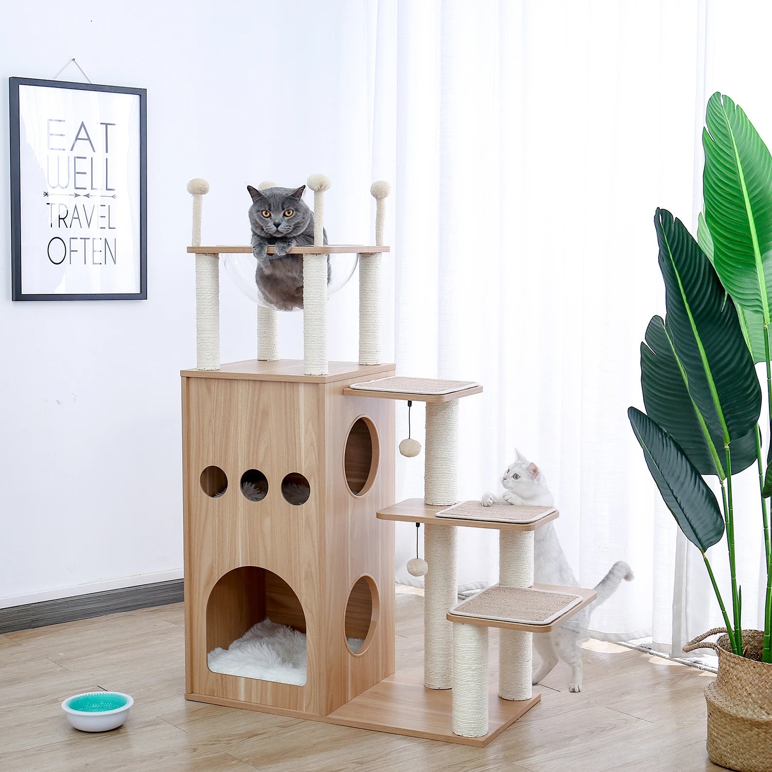 Multi-Level Cat Tree – Condo Tower with Hammock, Scratching Posts & Toys