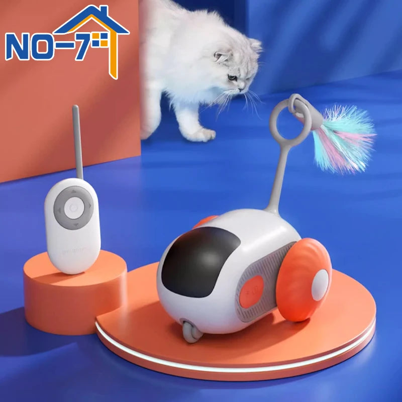 Smart Interactive Cat Toy Car – Automatic Rolling Remote Control Ball Toy