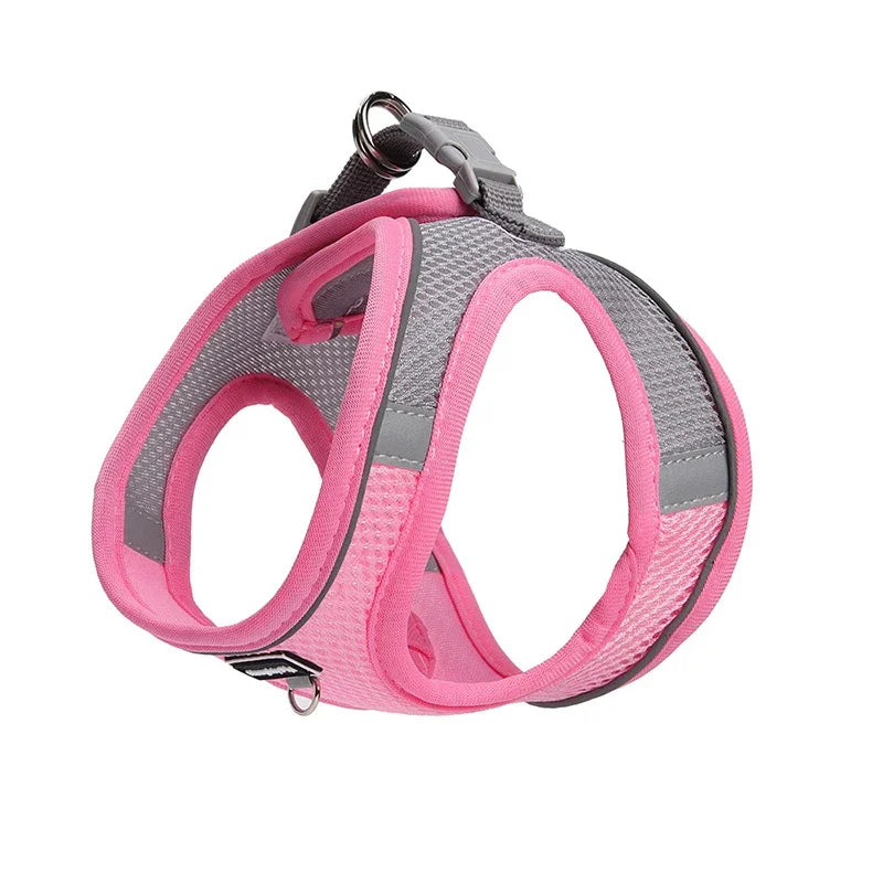 Small Dog Harness & Leash Set – Adjustable Soft Vest for Puppies, Cats & Toy Breeds (No-Choke, Outdoor Walking)