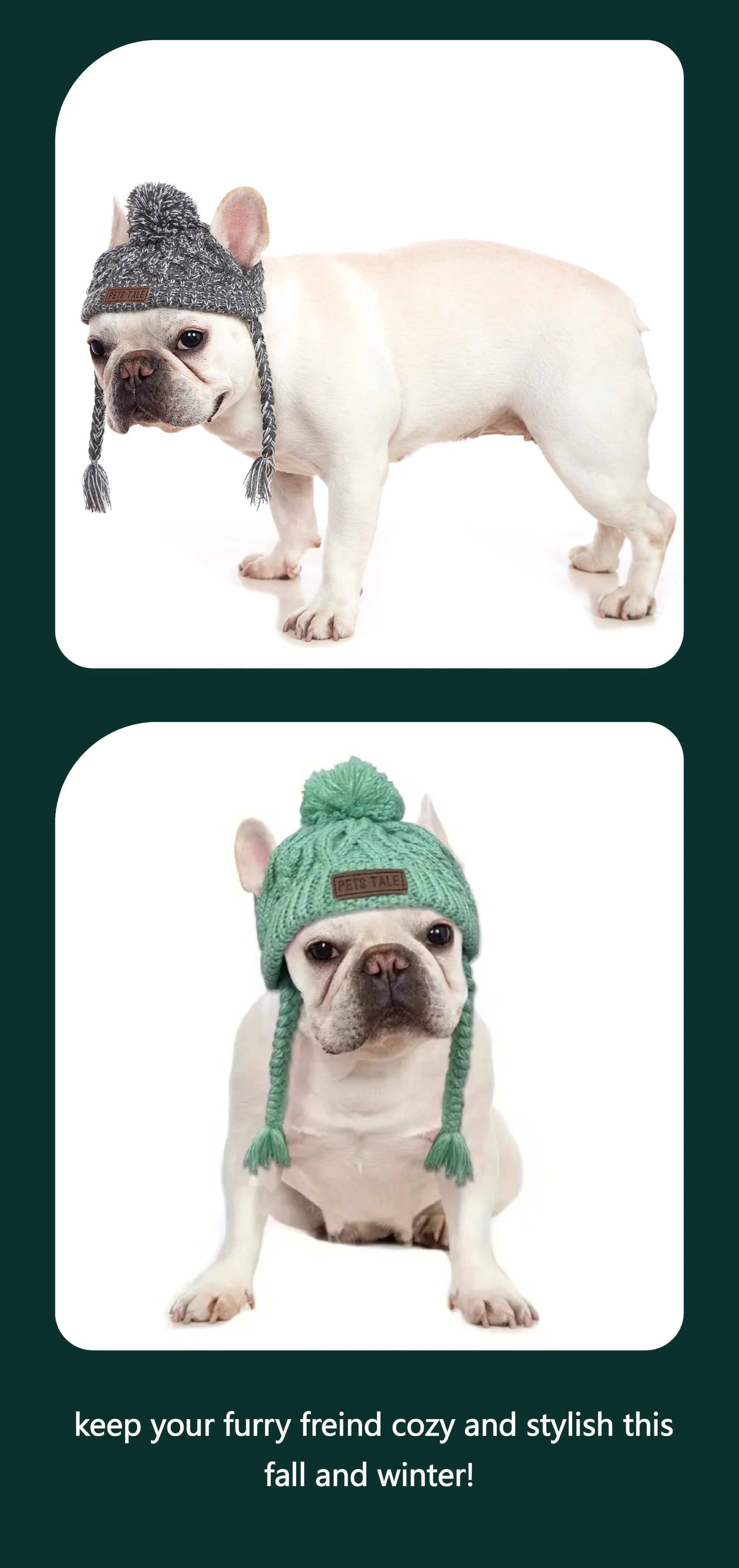 Winter Knitted Dog Hat – Warm, Windproof Pet Headwear