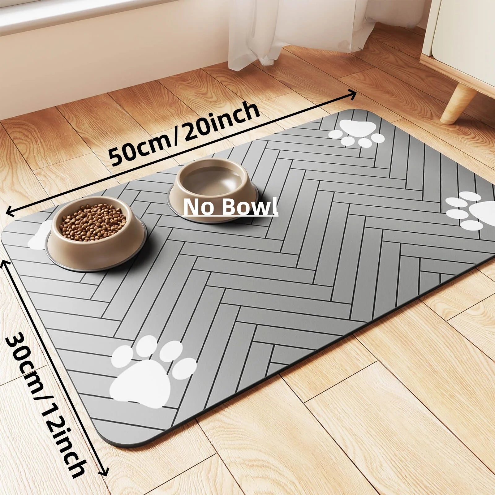 Pet Feeding Mat – Absorbent Placemat with Waterproof Rubber Backing for Dogs & Cats