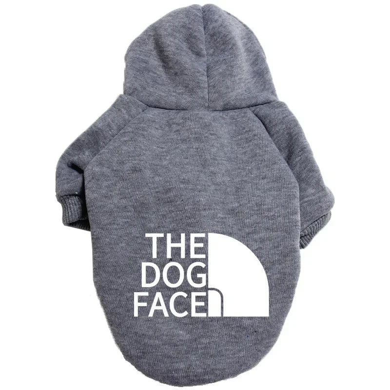Dog Hoodie with Face Print – Warm Autumn/Winter Clothing for Medium & Large Dogs