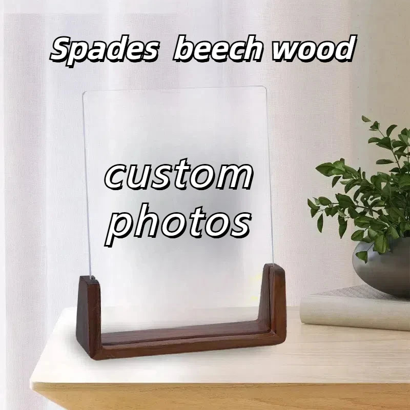 Custom Pet Photo LED Night Light – Acrylic & Wooden Stand