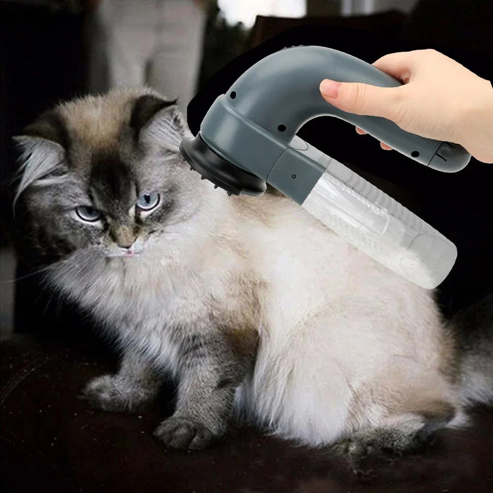 Electric Pet Hair Sucker – Portable Vacuum Grooming Brush for Cats & Dogs | Fur Remover & Suction Comb Tool for Shedding Control