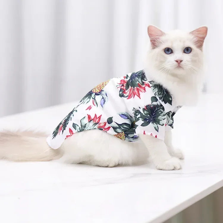 Hawaiian Style Summer Dog Shirt – Beach Vibes Pet Clothing for Small & Medium Dogs