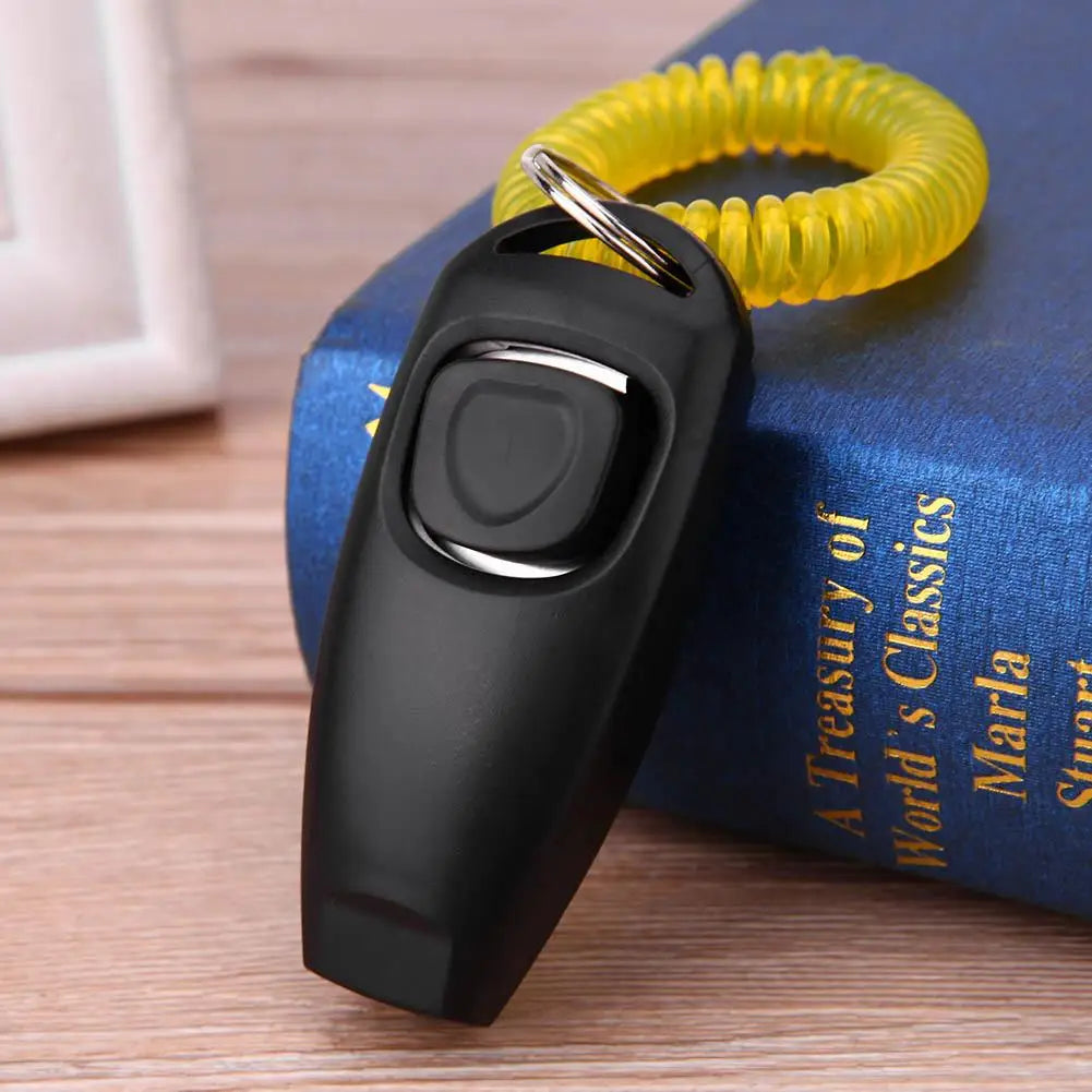 Pet Training Clicker & Whistle Combo – Sound-Based Training Aid with Key Ring for Dogs and Cats