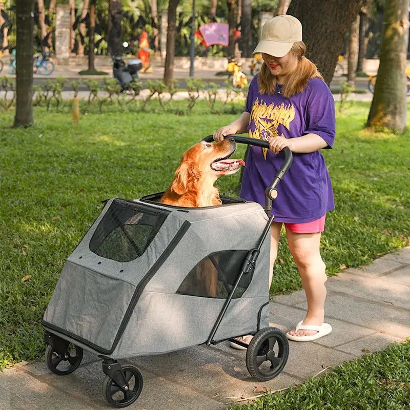 Heavy-Duty Large Pet Cart – Pullable Travel Carrier for Elderly, Injured, or Large Dogs | Pet Mobility & Recovery Wagon