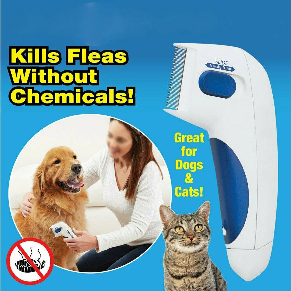 1Pc Pet Licke Electric Tick Remover Comb – Safe & Effective Flea, Tick, and Lice Killer Cleaning Tool for Dogs, Cats, and Small Pets