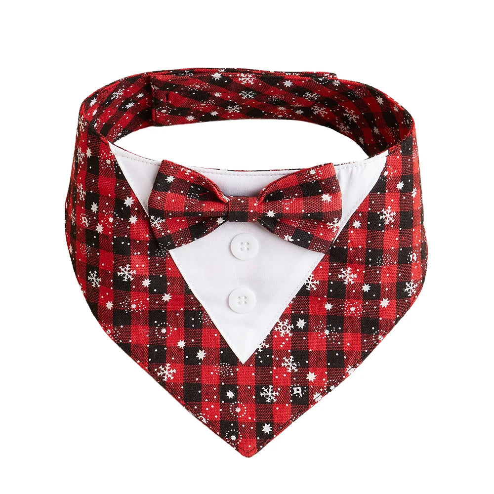 Wedding Dog Bandana with Bow Tie – Formal Triangle Scarf for Small & Large Dogs (Golden Retriever, Labrador, Shepherd)