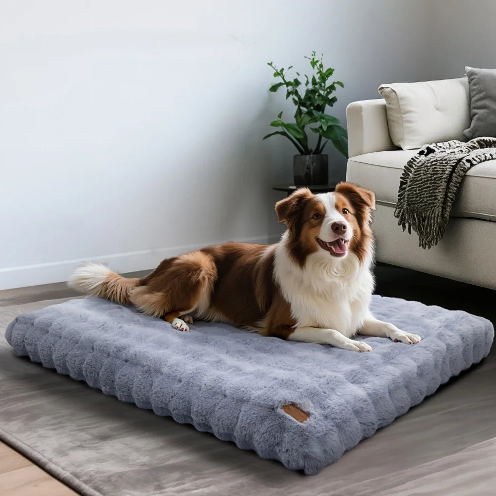 Ultra Plush Dog Bed – Soft Washable Pet Cushion Mattress for Large Dogs & Puppies