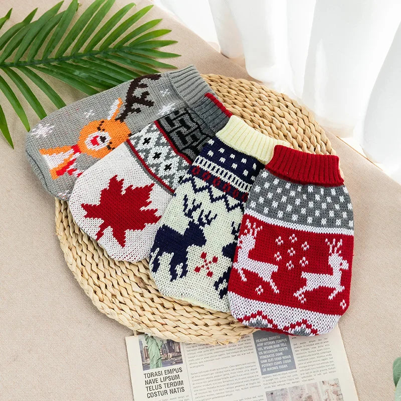 Christmas Knit Pet Sweater – Warm Winter Sweater for Small & Medium Dogs and Cats