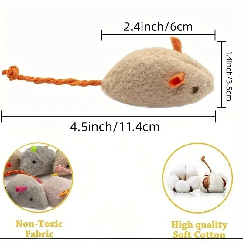 Plush Rat Cat Toy Set – 3/7PCS Durable Linen Indoor Play