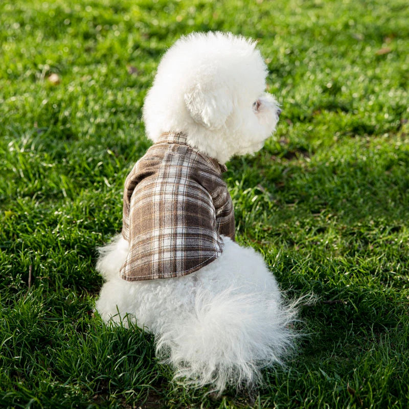 British Plaid Summer Dog Shirt – Lightweight Vest for Small Dogs