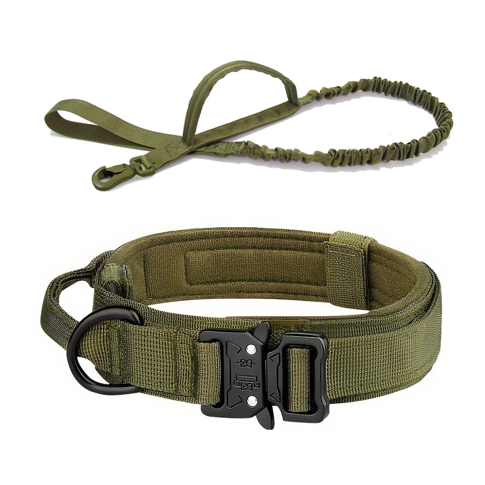 Tactical Dog Collar & Leash Set – Heavy-Duty Military Training Gear for Medium & Large Dogs
