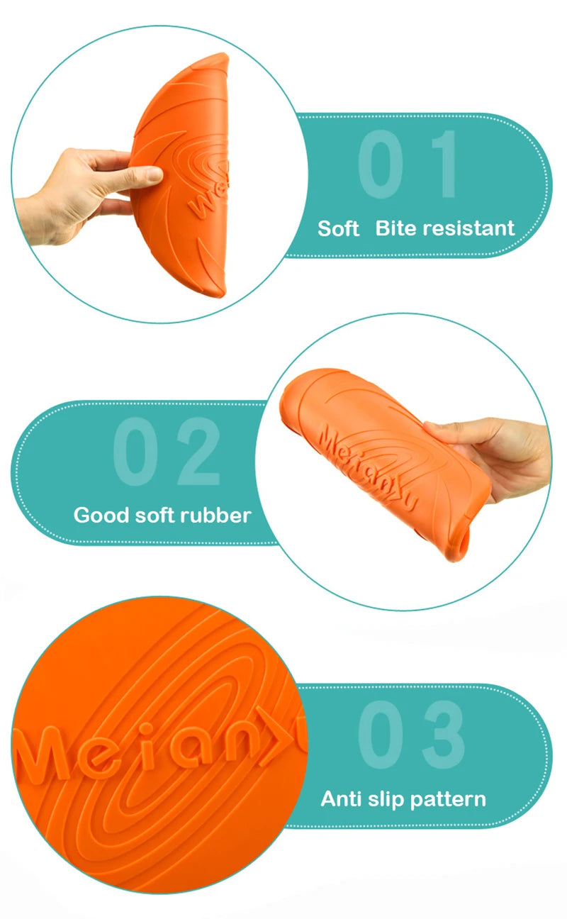 Silicone Flying Disc Dog Toy – Durable, Chew-Resistant Interactive Toy for Outdoor Play and Training
