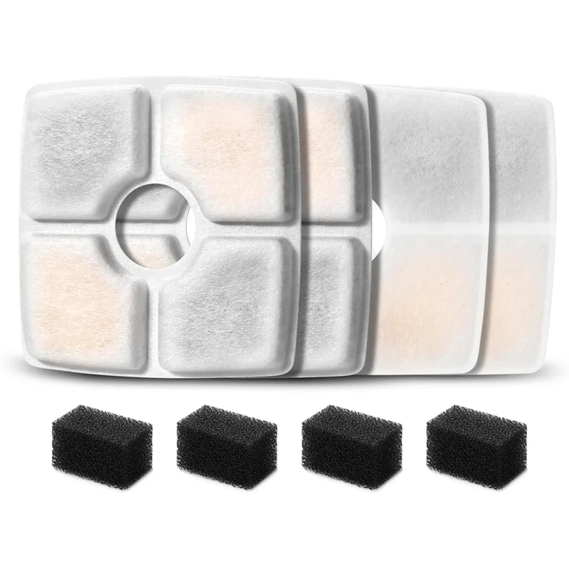 Premium Replacement Filters & Sponges – Triple Filtration for 84oz/2.5L Automatic Pet Fountain