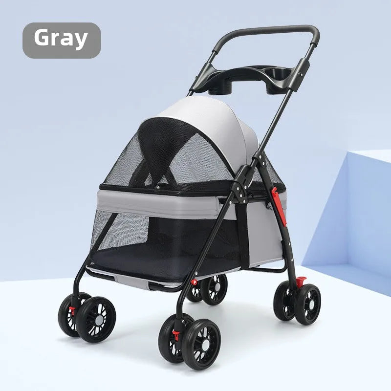 Lightweight Foldable Pet Stroller – Compact Baby-Style Stroller for Small Dogs, Cats & Puppies | Ideal for Outdoor Travel