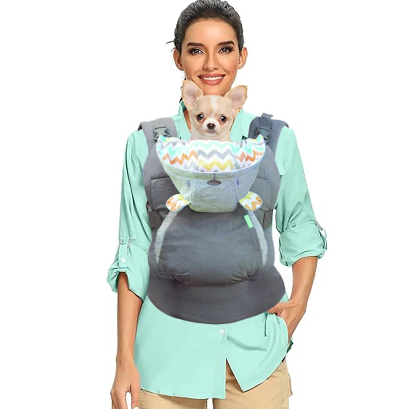 Ergonomic Front Pack Pet Carrier – Fashion Designer Carrier for Dogs & Cats