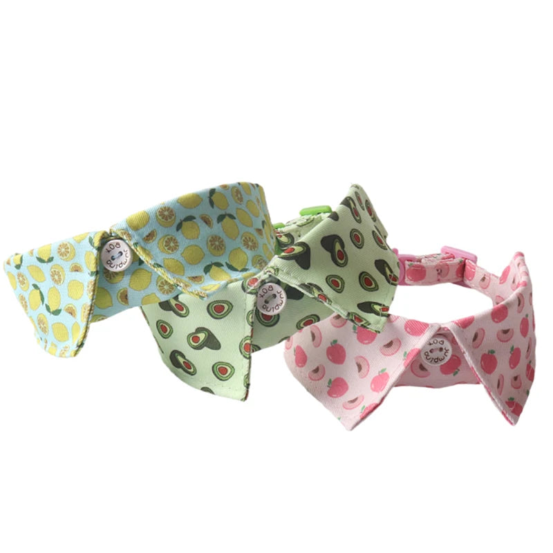 Fruit Tuxedo Bow Tie Pet Collar – Quick-Release Bandana Bowknot for Cats & Small Dogs