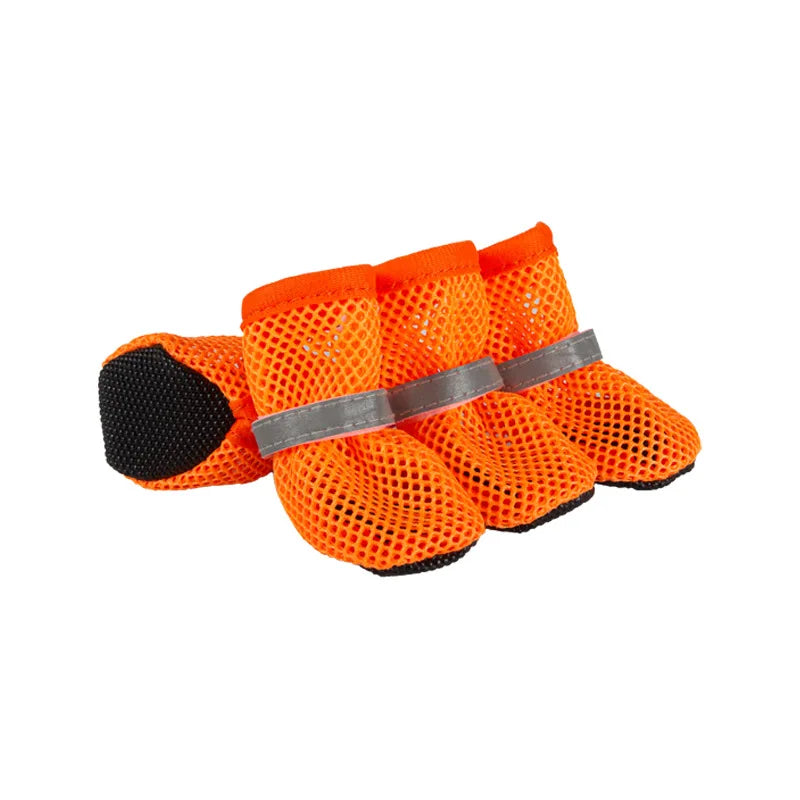 4-Pack Non-Slip Dog Shoes – Breathable, Wear-Resistant Boots for Small & Medium Dogs