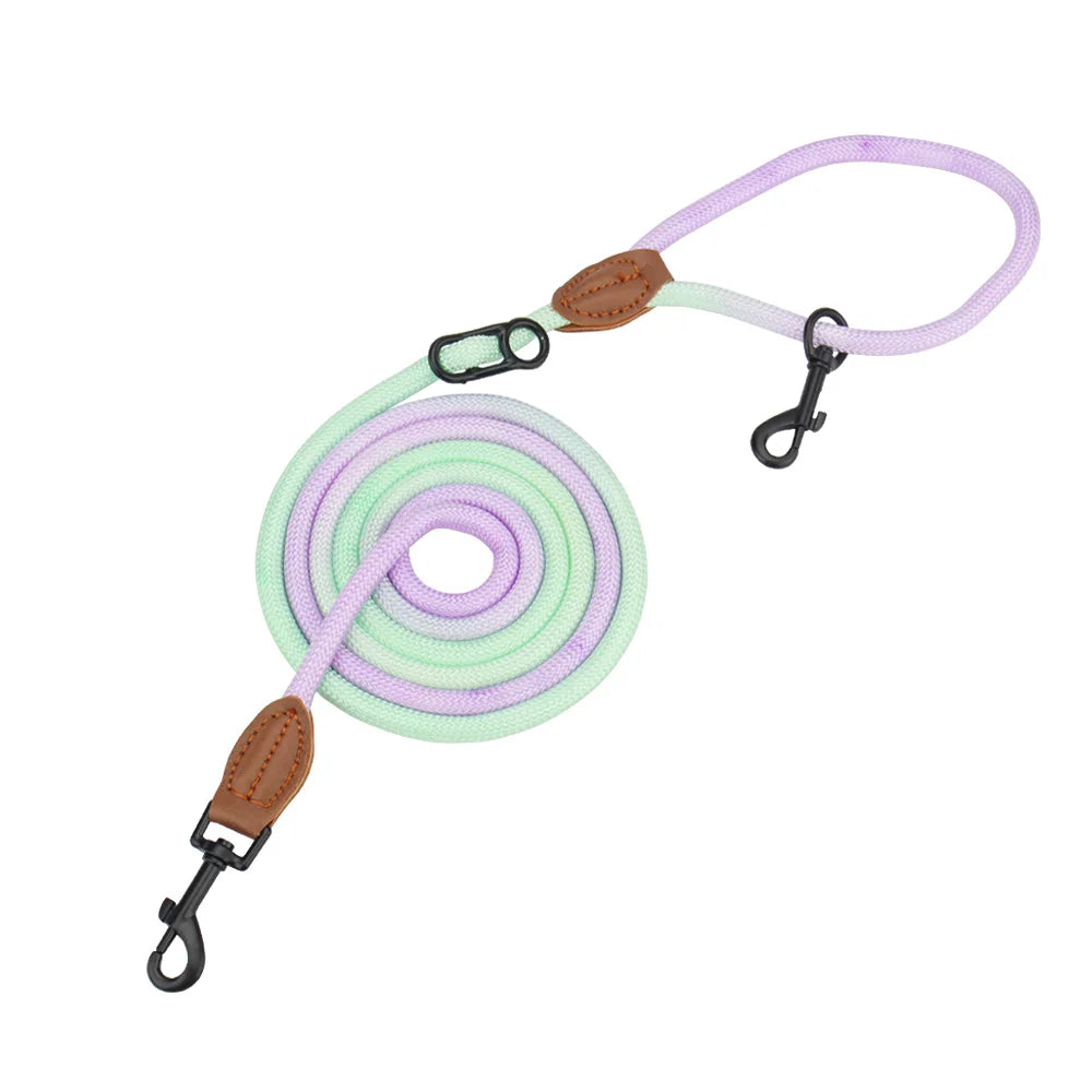 Double Head Crossbody Dog Leash – Training & Walking Rope Lead for Dogs & Cats