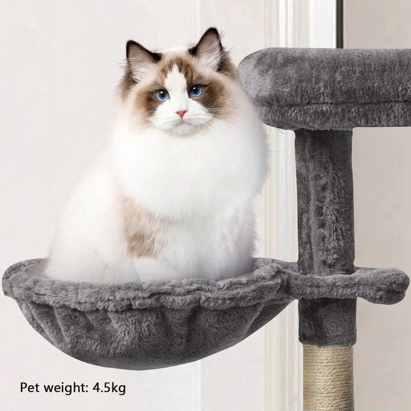 Plush Cat Spoon Nest – Cat Hammock Accessory for Cat Trees & Climbing Frames