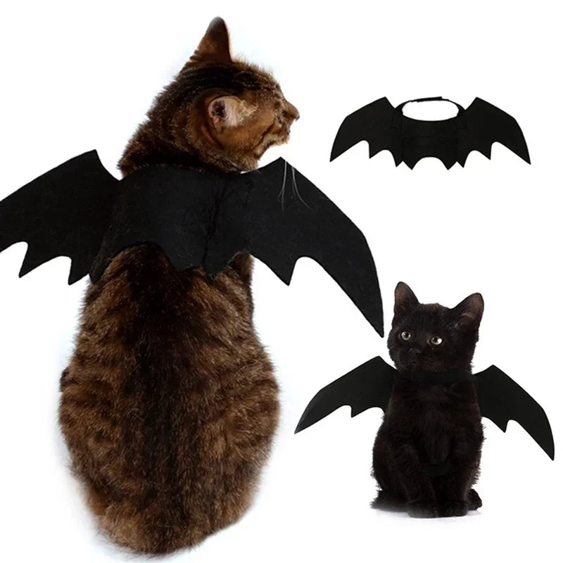Halloween Bat Wings Costume – Funny Pet Harness Outfit for Dogs & Cats