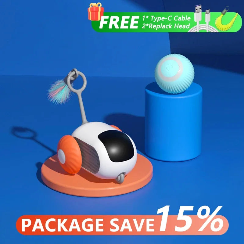 Smart Interactive Cat Toy Car – Automatic Rolling Remote Control Ball Toy