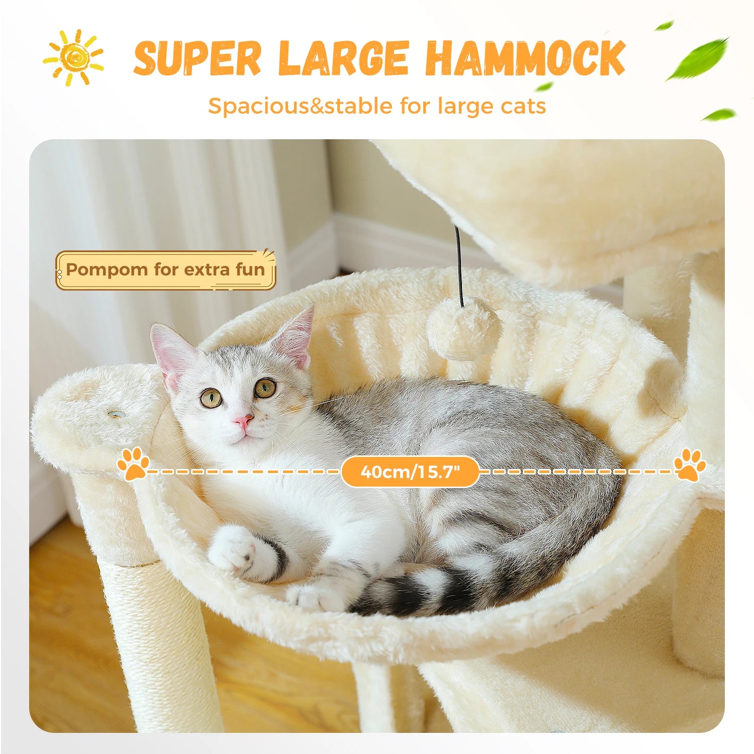 Large Multi-Level Cat Tree – Indoor Cat Tower with Condos, Scratching Pads & Toys