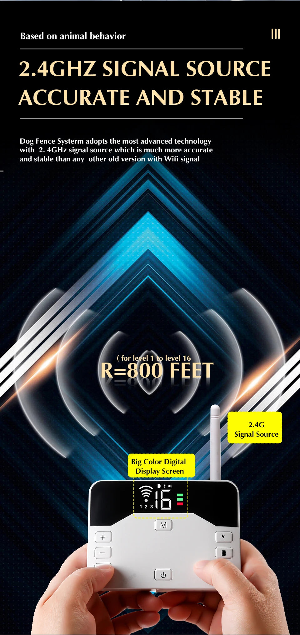 2-in-1 Wireless Dog Fence & Training Collar – Rechargeable Anti-Runaway System for Up to 3 Dogs