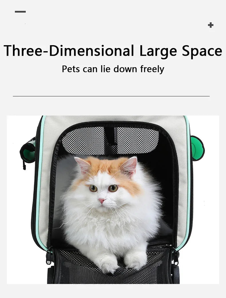 Extra Large Pet Trolley Bag – Foldable Travel Carrier for Cats & Dogs