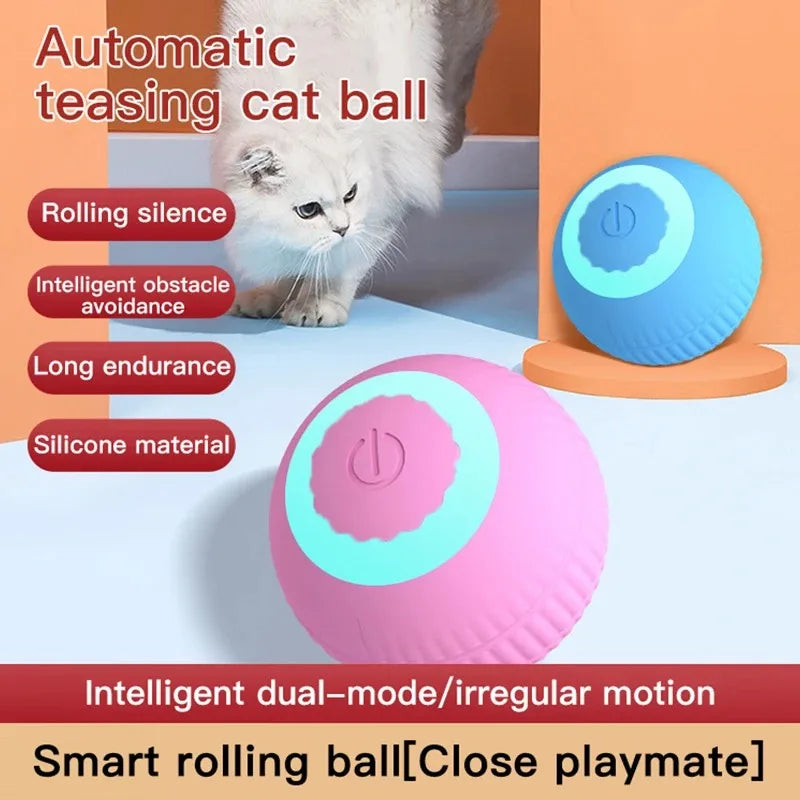 Automatic Rolling Cat Toy Ball – Self-Moving Electric Ball for Kitten Training & Play