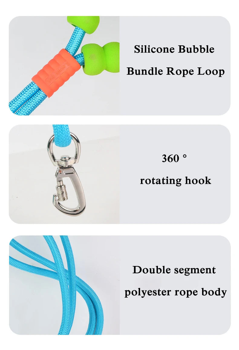 Cotton Candy P-Chain Dog Leash – Anti-Slip, Wear-Resistant Traction Rope