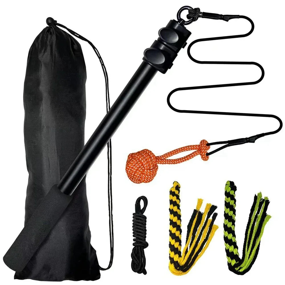 Retractable Flirt Pole Dog Toy – Bite-Resistant Teaser Wand with Plush Refill for Interactive Play & Training