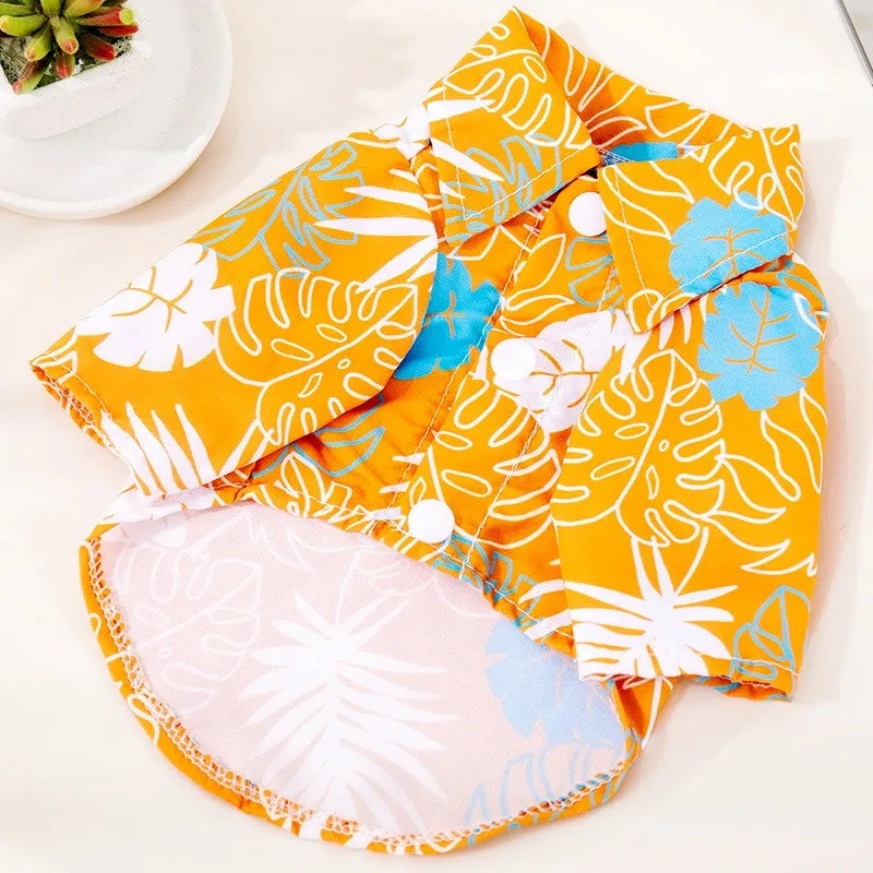 Summer Hawaiian Style Dog Shirt – Tropical Beach Vest for Small Pets