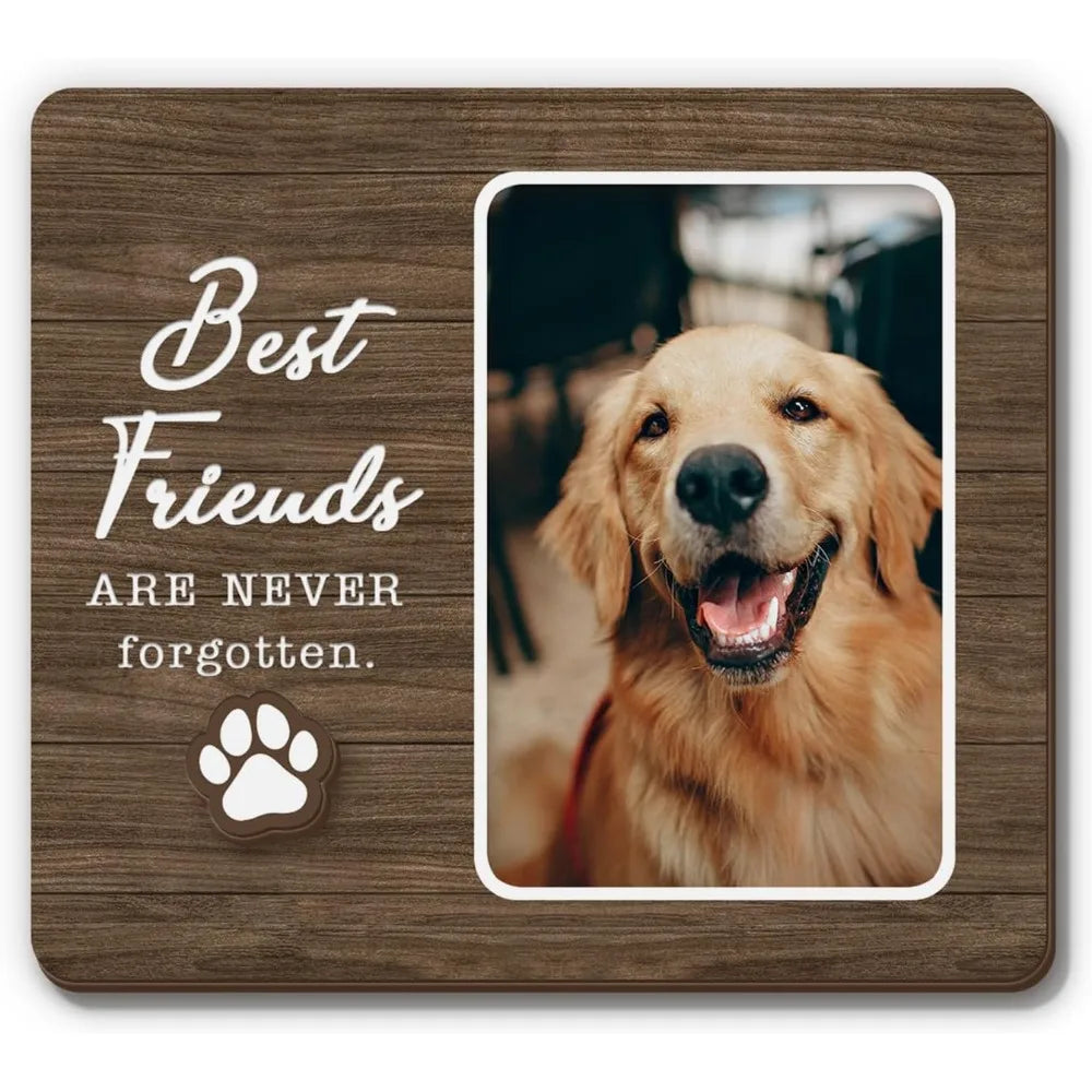 Magnetic Pet Memorial Picture Frame – "Best Friends Are Never Forgotten" Sympathy Gift for Dog & Cat Loss