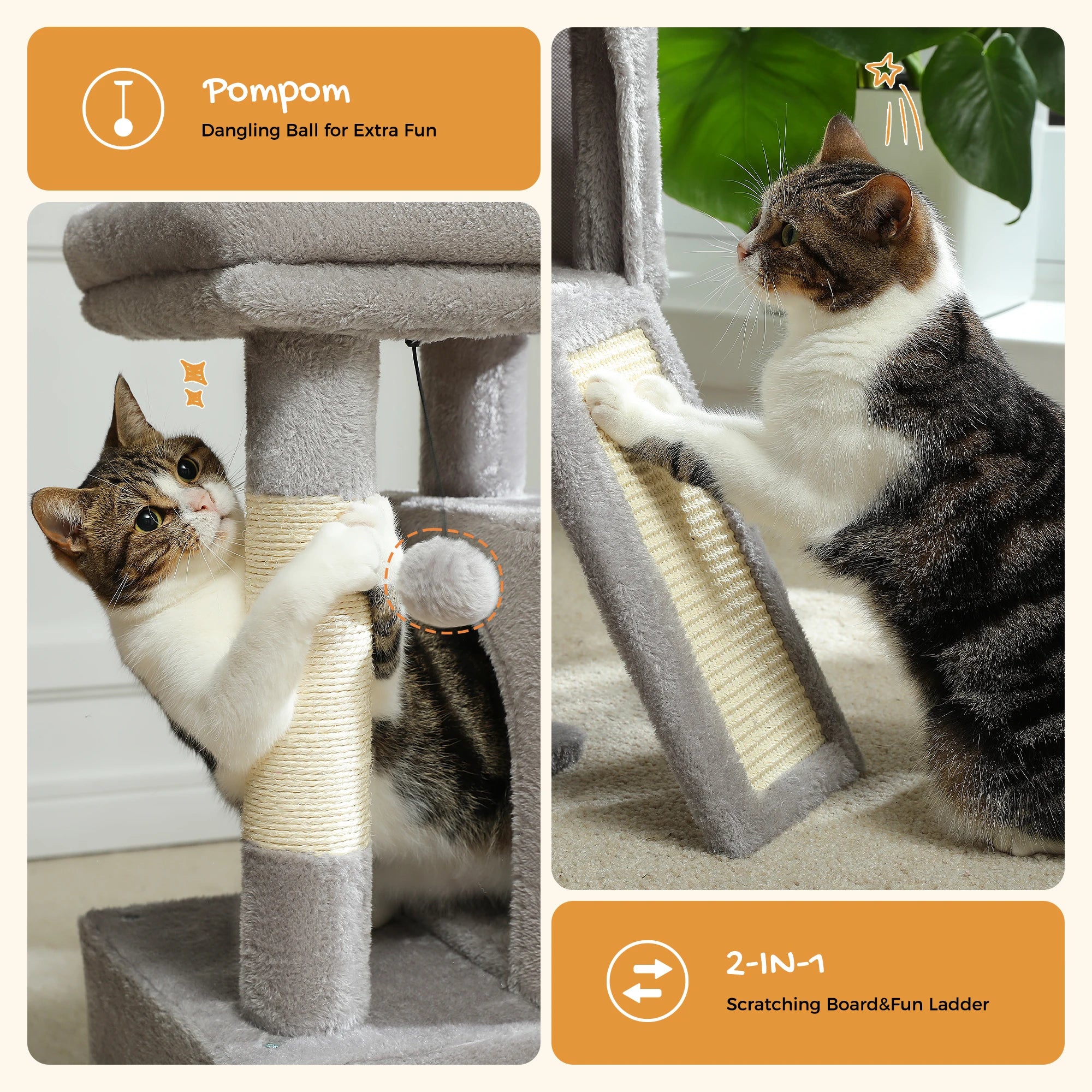 Luxury Cat Tree – Multi-Level Tower with Condos, Hammock & Scratching Posts