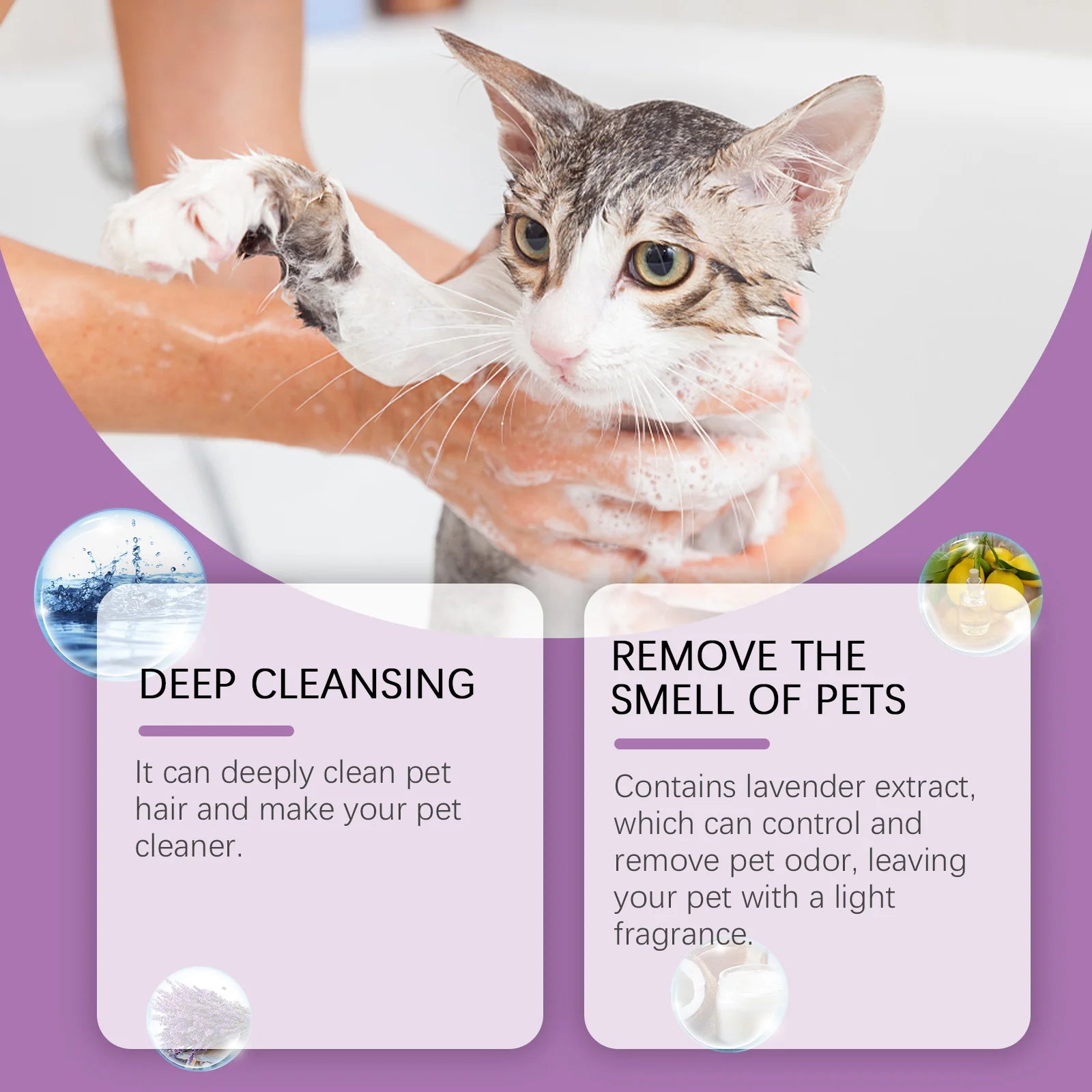 Yegbong Pet Lavender Shampoo – Gentle Cleansing Dog & Cat Shampoo for Soft, Smooth, Fluffy Fur