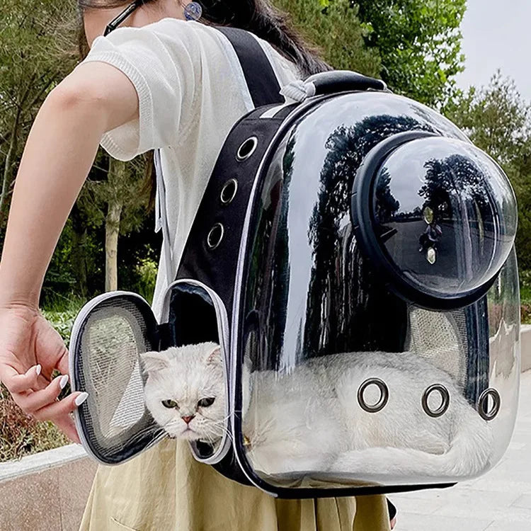Pet Capsule Backpack – Transparent Cat & Dog Carrier Bag